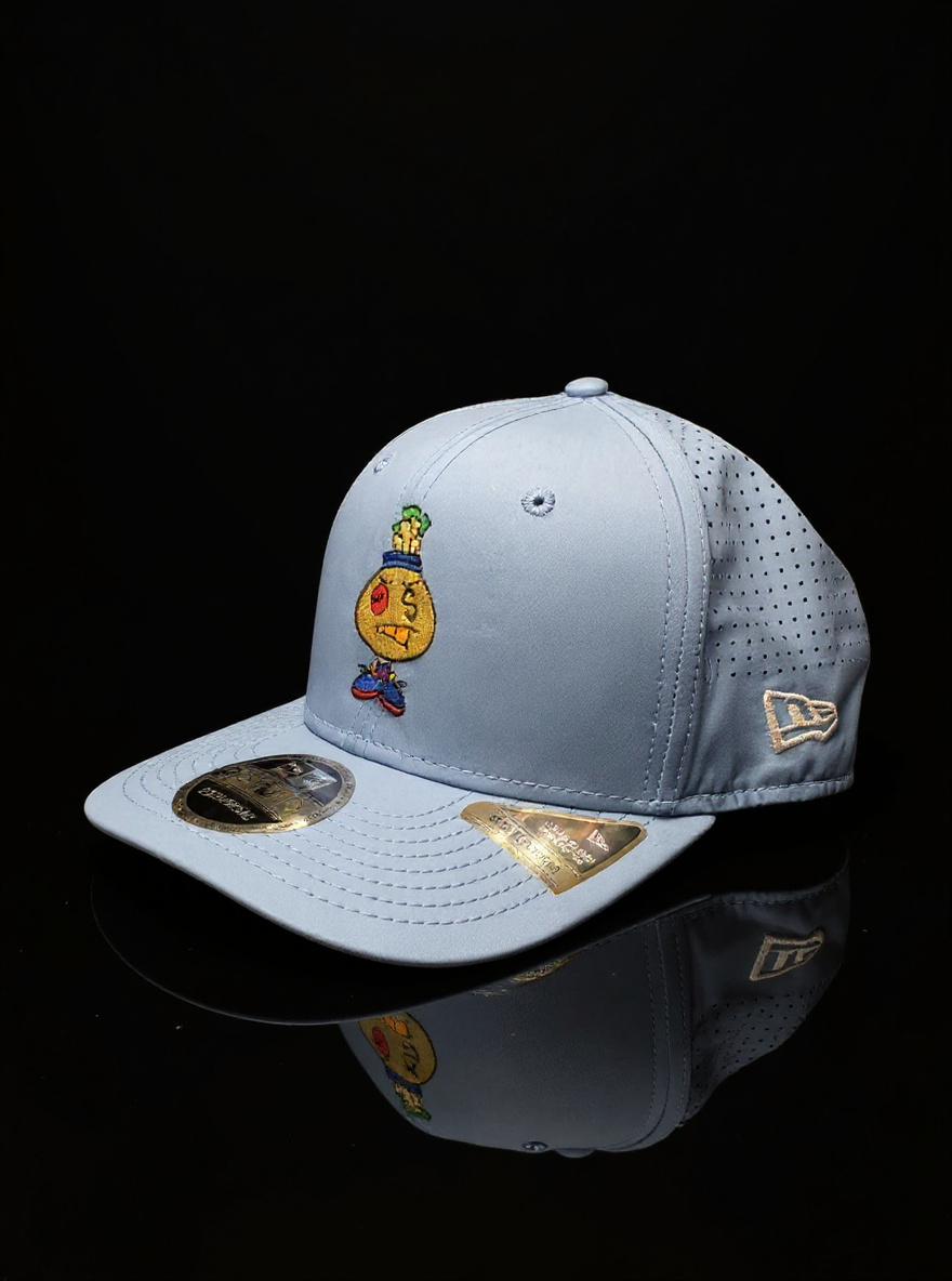 Richie Hustle x New Era dri-fit cap, Baby Blue colorway